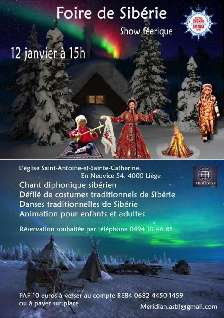 Affiche. Liège. Meridian. Foire de Sibérie. Show féerique. 2020-01-12